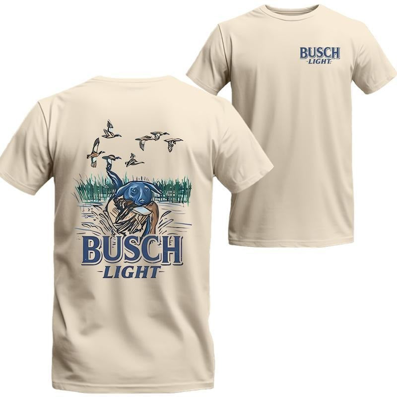 Busch Light Mans Best Friend Dog Busch Light Short Sleeve Shirt T-Shirts