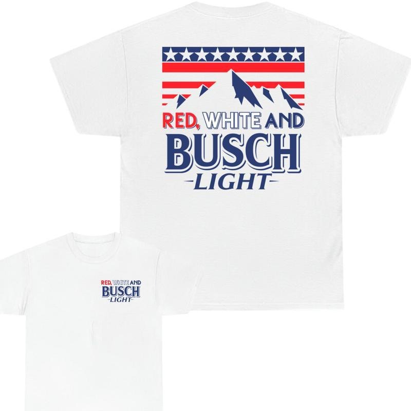 Busch Light Red White Flag America T-Shirts