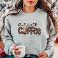 But First Coffee Coffee Lover Coffee Leopard Coffee Cups Long Sleeve Coffee Addict T-Shirts
