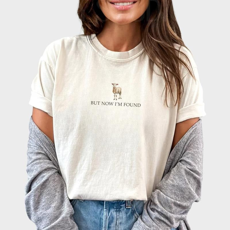 But Now I'M Found Christian Vintage Shirt Christian Sheep Christian Believer Shirt Faith Religious T-Shirts