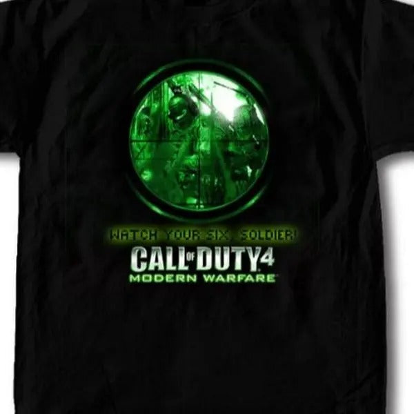 COD4 Modern Warfare Watch Your Six Shirt Night Vision Gamer Shirt Call Duty Fan Te T-Shirts