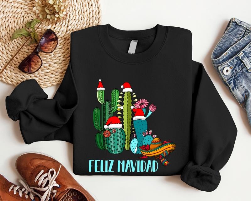 Cactus Feliz Navidad Mexican Family Xmas Spanish Merry T-Shirts