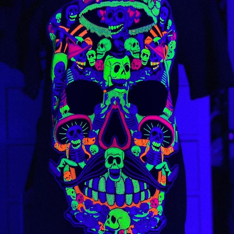 Calavera Altar Cotton Black Slim Fitting Menswear T-Shirts