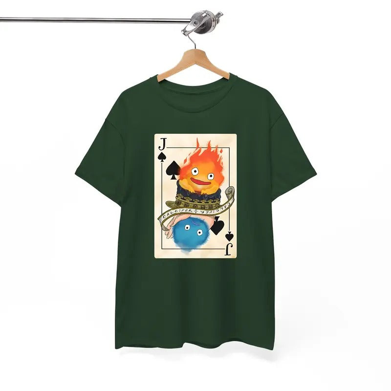 Calcifer Playing Card Howls Moving Castle Studio Ghibli Howl Sophie Anime T-Shirts