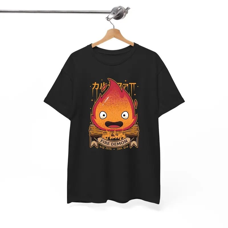 Calcifer Howls Moving Castle Howl Sophie Anime T-Shirts