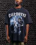 Call Duty 2 Vintage Casual Fabric Menswear Womenswear Streetwear Cotton T-Shirts