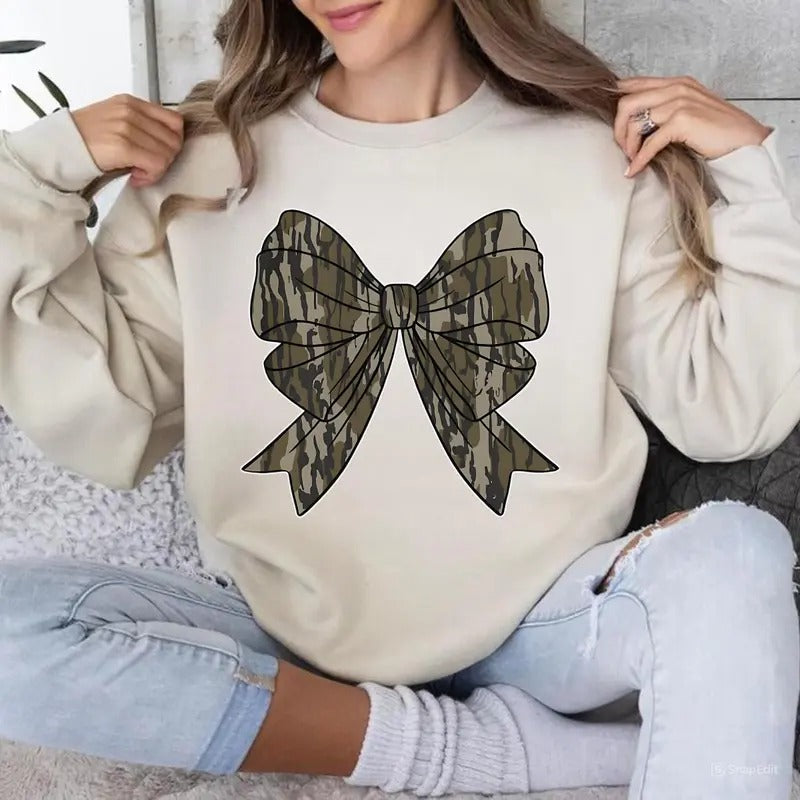 Camo Coquette Bow Coquette Shirt Classic Cotton Print All Sizes T-Shirts