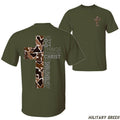 Camouflage Cross Inspirational Scripture Bold Cross Christian Faithful Motivational T-Shirts