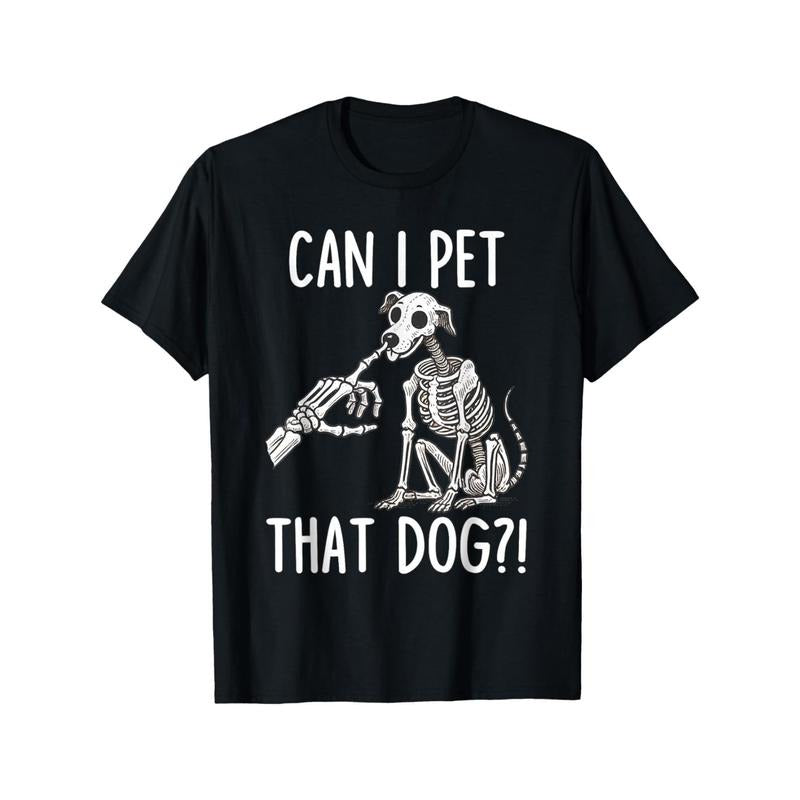 Can I Pet That Dog Halloween Skull Made Usa T-Shirts
