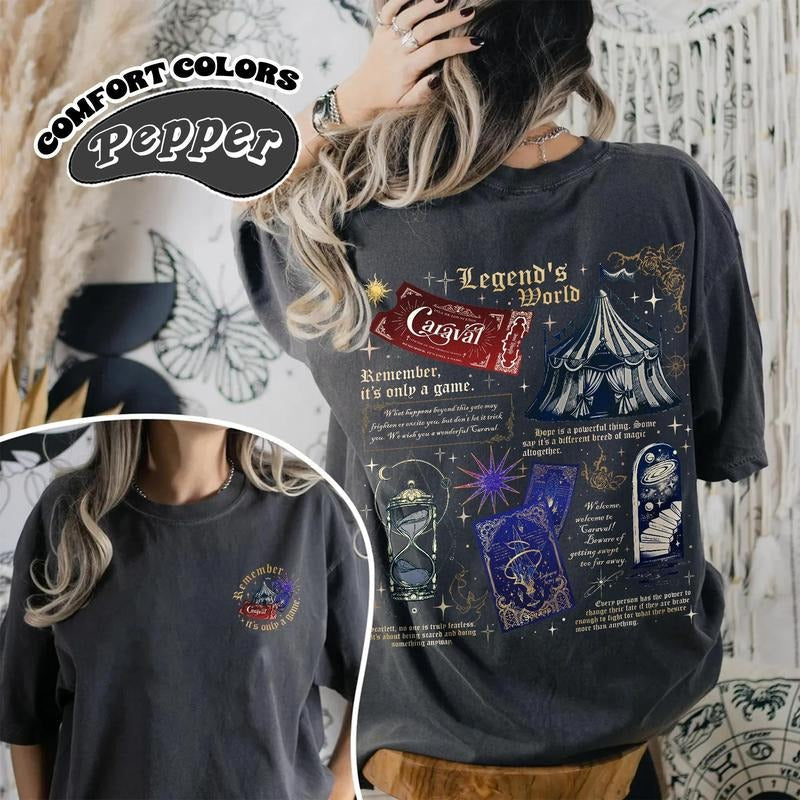 Caraval Remember 'S Only Game Shirt Legendary Booktor Shirt Stephanie Garber Bookish Romantic Book Lover T-Shirts