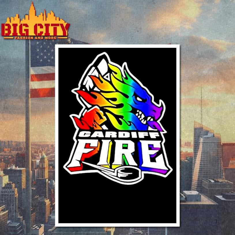 Cardiff Fire Hockey Logo Pride Shirt
