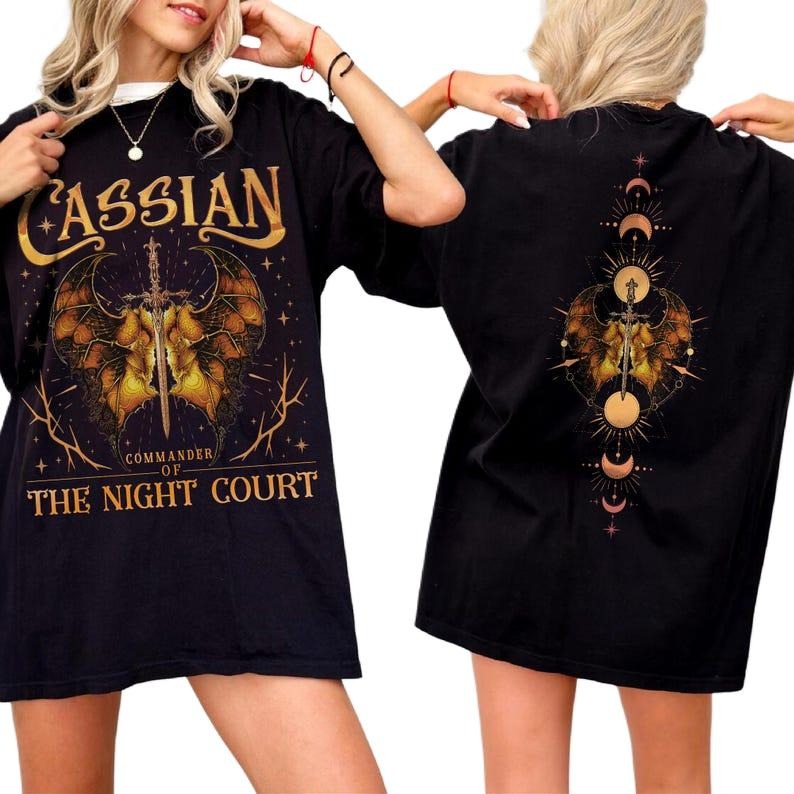Cassian Shirt Commander Night Court Shirt Bat Acotar Court Crescent City Dark Romance Shirts T-Shirts