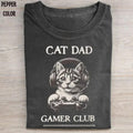 Cat Dad Gamer Club Funny Cat Lover Daddy Humorous T-Shirts