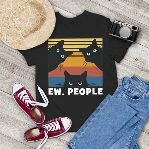 Cat Lovers Vintage Cat Lover Shirt Black Cat Shirt Cat Lovers Shirt You Your Family Made USA T-Shirts