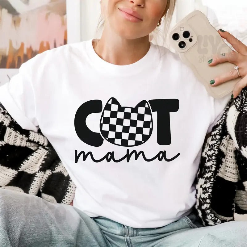 Cat Mama Casual Fabric Comfortable Top T-Shirts