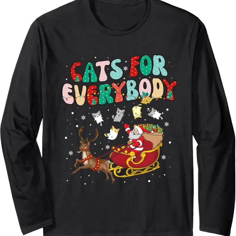 Cats Everybody Santa Ugly Cat Long Sleeve T-Shirts