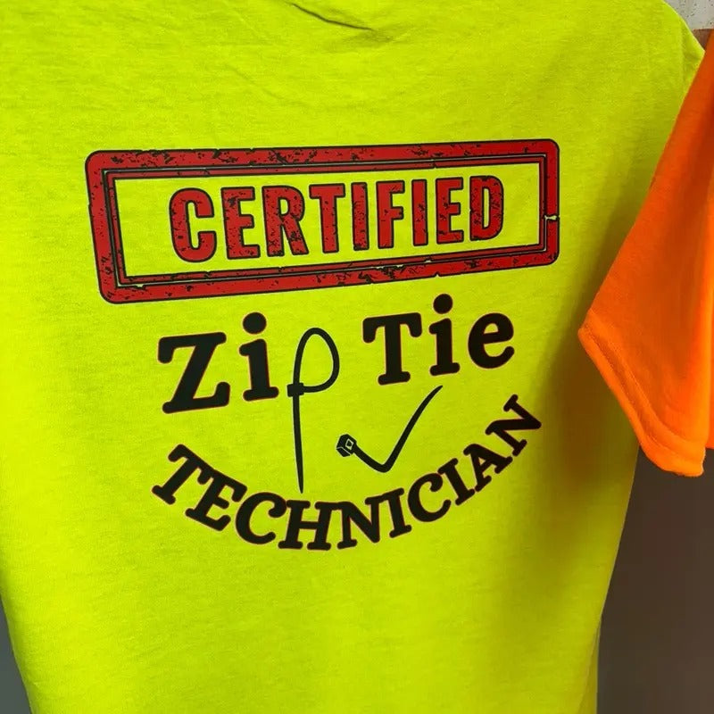 Certified Zip Tie Technician Short Sleeve Shirt Cotton Menswear Soft T-Shirts