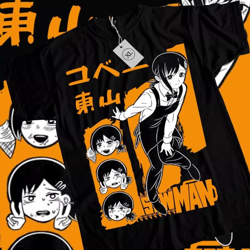 Chainsaw Man Anime & Nervous Kobeni Anime Manga Lover Ball Cotton T-Shirts