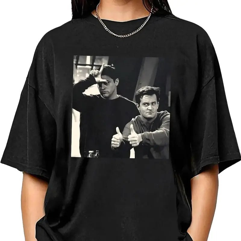 Chandler Bing Friends Shirt Funny Shirt Black Cotton Shirt Top Womenswear T-Shirts