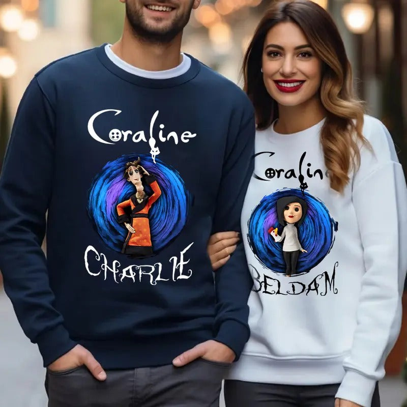 Charlie Beldam Couple Cute Coraline Valentine Movie Shirt T-Shirts
