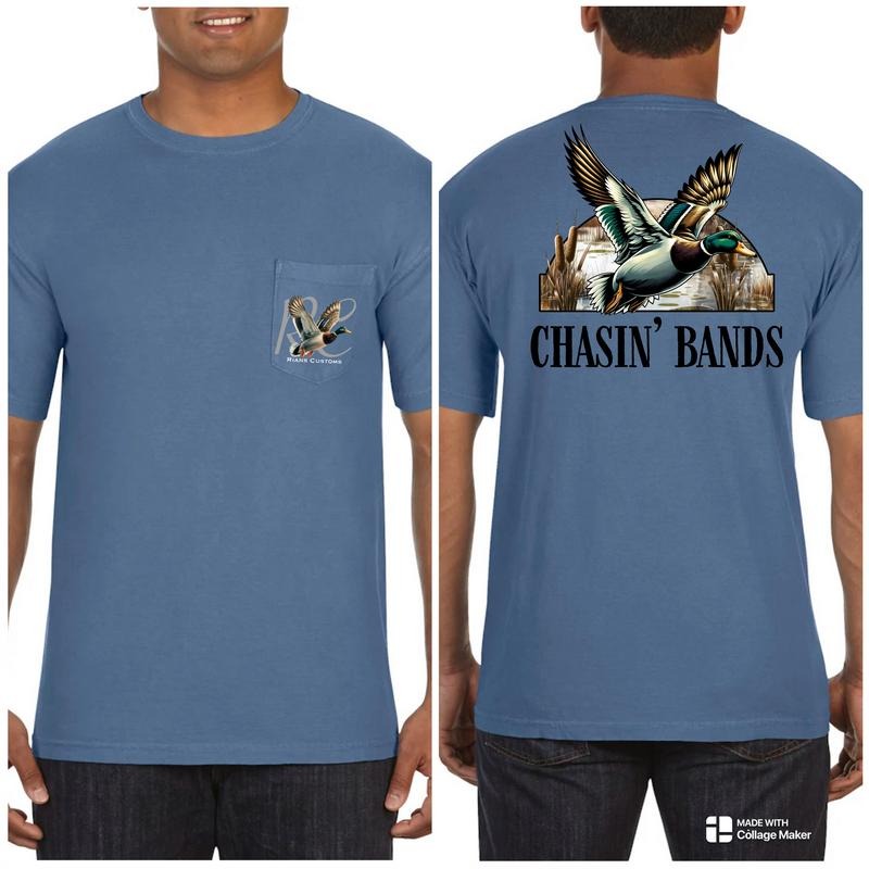 Chasing Bands Pocket Casual Cotton T-Shirts