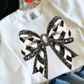 Checker Bow Faux Rhinestone DTF Transfers THIS IS NOT SHIRT T-Shirts