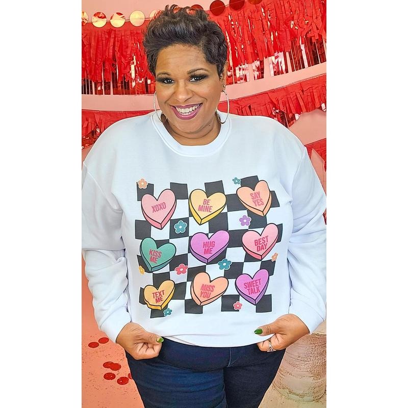 Checkerboard Conversation Hearts T-Shirts