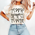 Checkered Coquette Bow Black White Bow Retro Preppy Bow Girly Coquette Shirt T-Shirts