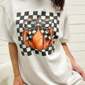 Checkered Pumpkin Top T-Shirts