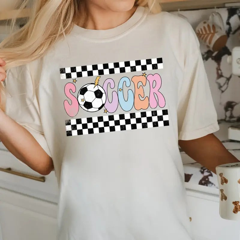 Checkered Soccer DTF Transfers THIS IS NOT SHIRT T-Shirts