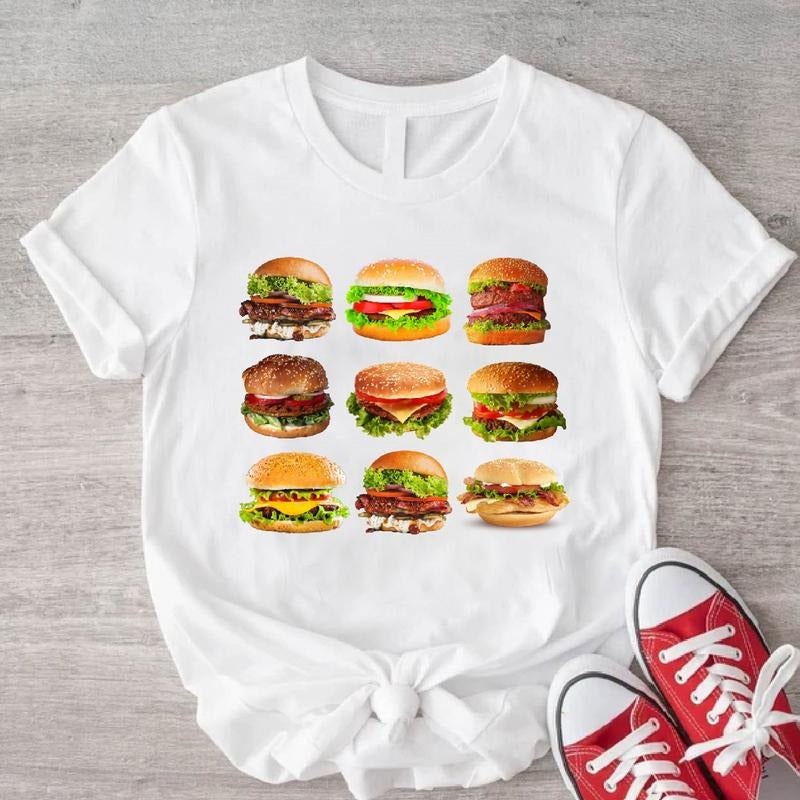 Cheeseburger Fast Food Burger Lover Shirt Burger Foodie Friend Short Sleeve Burger Shirt T-Shirts