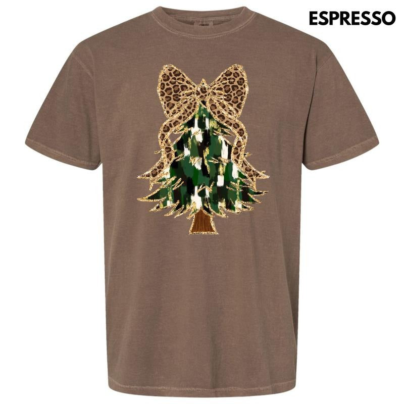 Cheetah Bow Brushstroke Tree Comfort Colors 'NLB' T-Shirts