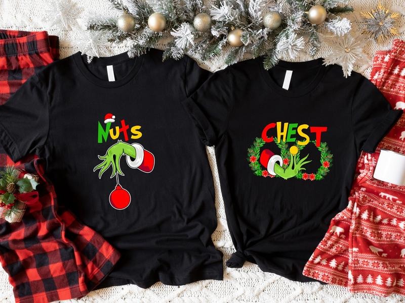 Chest Nuts Shirts Matching Couples Wife Husband New Married Shirts T-Shirts