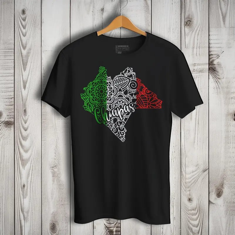 Chiapas Mexico Patriotic Mexican Short Sleeve Playera Patriota De Mexico Casual Cotton T-Shirts