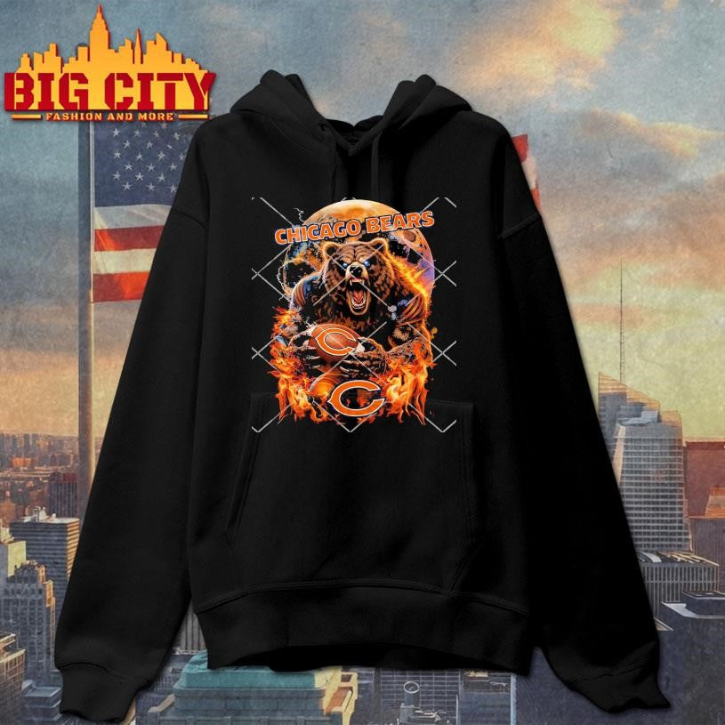 Chicago Bear Football Ferocious Fire Shirt