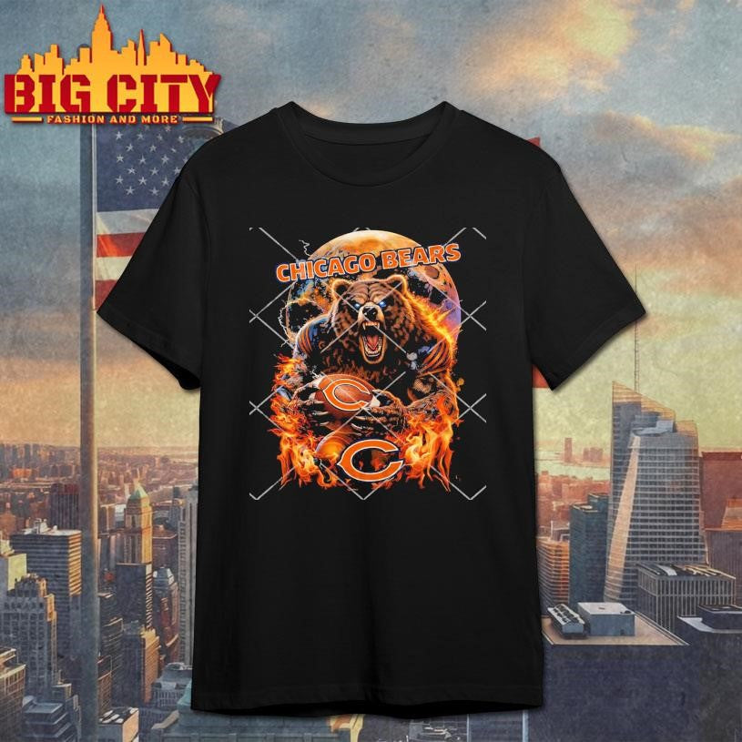 Chicago Bear Football Ferocious Fire Shirt