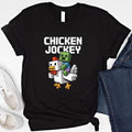 Chicken Jockey Shirt Funny Farm Animal Gamers & Animal Lovers Gamer Cartoon Chicken Lovers Casual T-Shirts