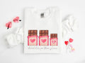 Chocolate Three Please Valentines Pregnancy Announcement Shirt Baby Reveal Pregnant Shirt T-Shirts