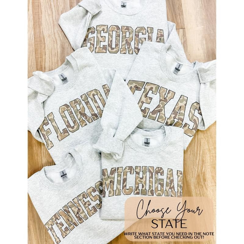Choose Your State Camo Top T-Shirts