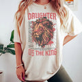 Christian Comfort Color Shirt Daughter King Bible Verse Shirt Christian Shirt Christianity Religious Shirt Jesus Shirt Boho Christian Sister Religious Shirt Cotton Fabric Top Traditional Womenswear Collar T-Shirts