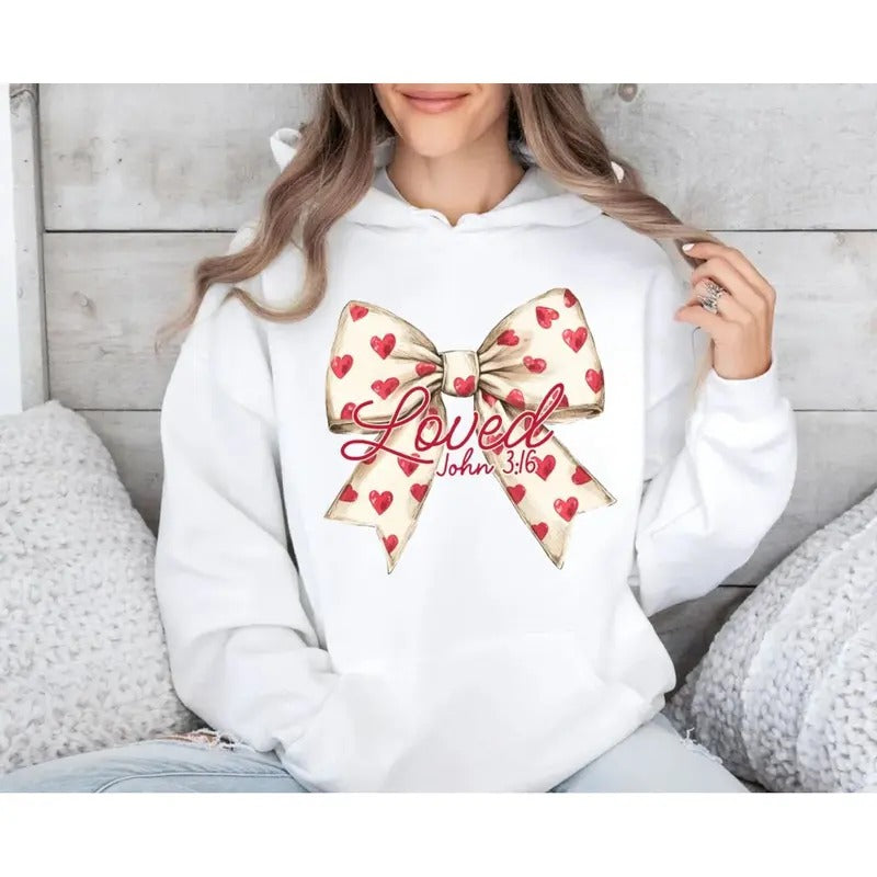 Christian Valentines Shirt Loved John 3:16 Shirt Retro Valentine Bible Verse Xoxo Checkered Varsity T-Shirts