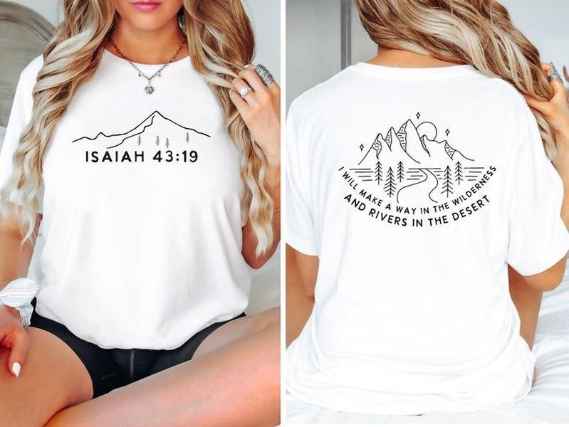 Christian Shirt Bible Verse Isaiah Shirt Make Way Wilderness Christian Shirt Christian Christian Woman 2 Sides Cotton T-Shirts