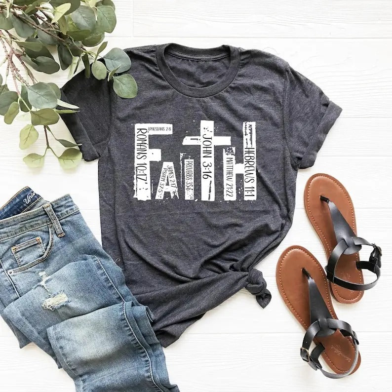 Christian Bible Verse Religious Retro Faith Christian Cross Religious Faith T-Shirts