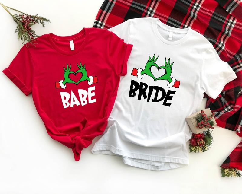Bachelorette Party Shirt Bride Babe Xmas Bridal Party Matching Bridesmaid Bride Be T-Shirts