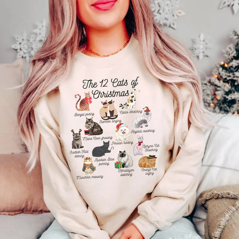 Cat 12 Cats Meowy Cat Cat Lover Cozy T-Shirts