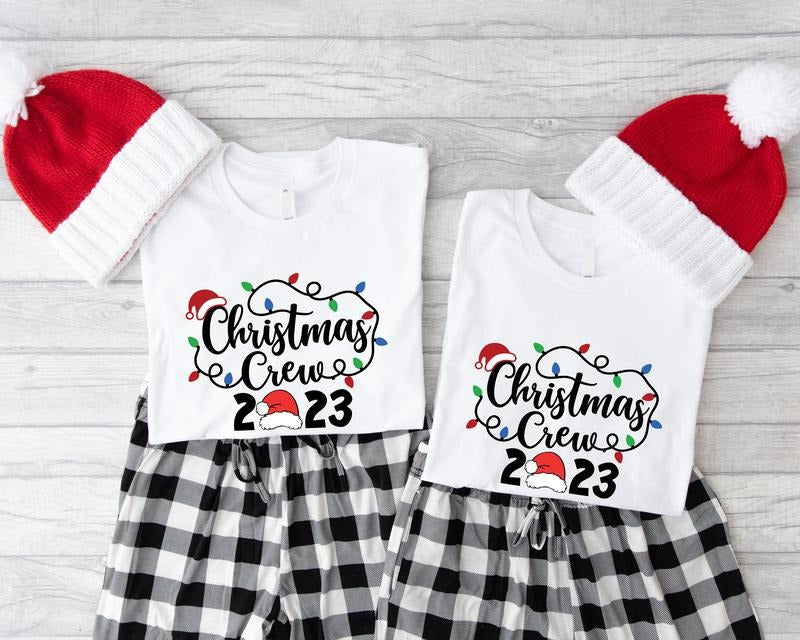 Crew 2023 Family Matching Shirt Cousin Squad Reunion Party Fam Gathering X Mas Party T-Shirts