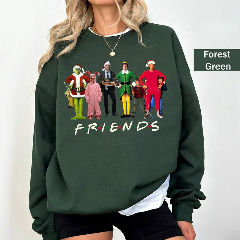 Friends Movie Watching Shirt Funny Family Xmas T-Shirts