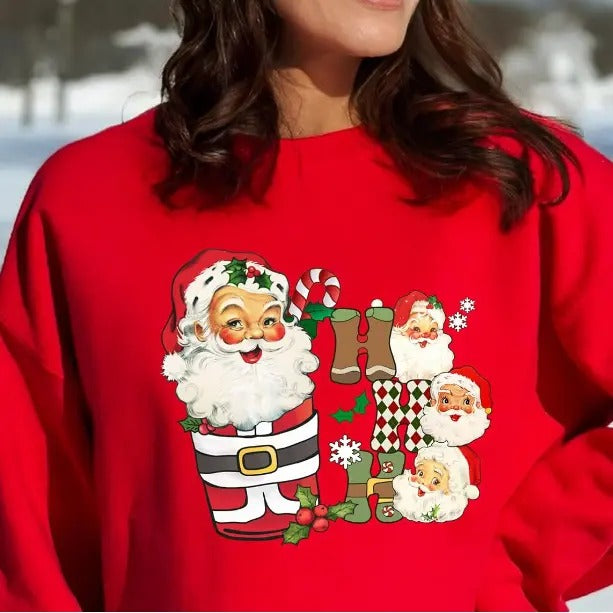 Santa Coffee Ho Ho Ho Shirt Merry Santa Claus Latte Coffee Friend Family Xmas Matching T-Shirts