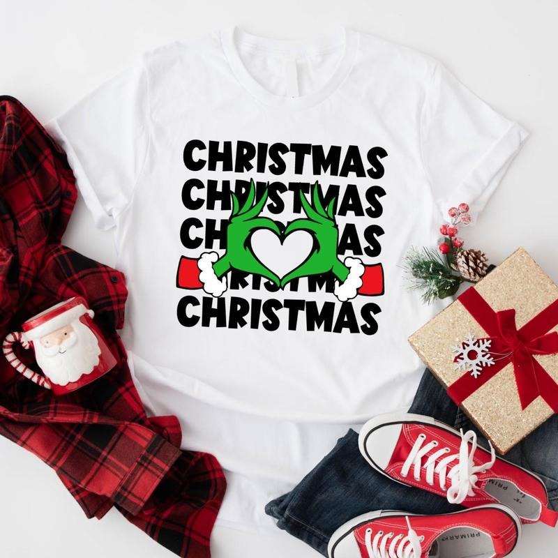 Shirt Heart Hands X Mas Matching Family Funny Winter T-Shirts
