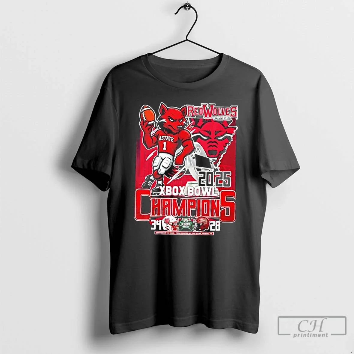 Classic 2025 Xbox Bowl Champions Red Wolves Arkansas State Mascot T-Shirts